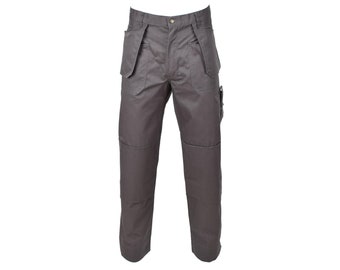 Original Belgian Army cargo pants work reinforced knees extra pockets gray NEW