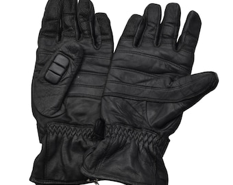 Original Dutch Military Tactical Combat Gloves Leather Knuckle Protection Black