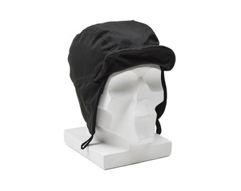 Original Dutch paratrooper hat ranger cap ear flaps brim windproof black surplus