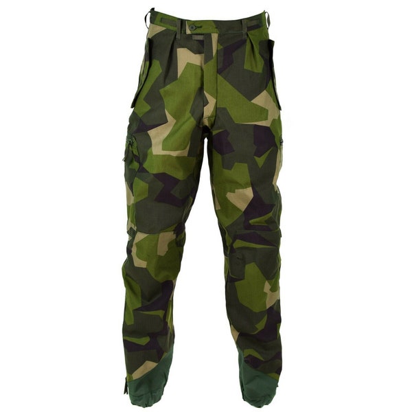 Pantalones M90 originales del ejército sueco, pantalones de combate de campo de camuflaje astilla NUEVO