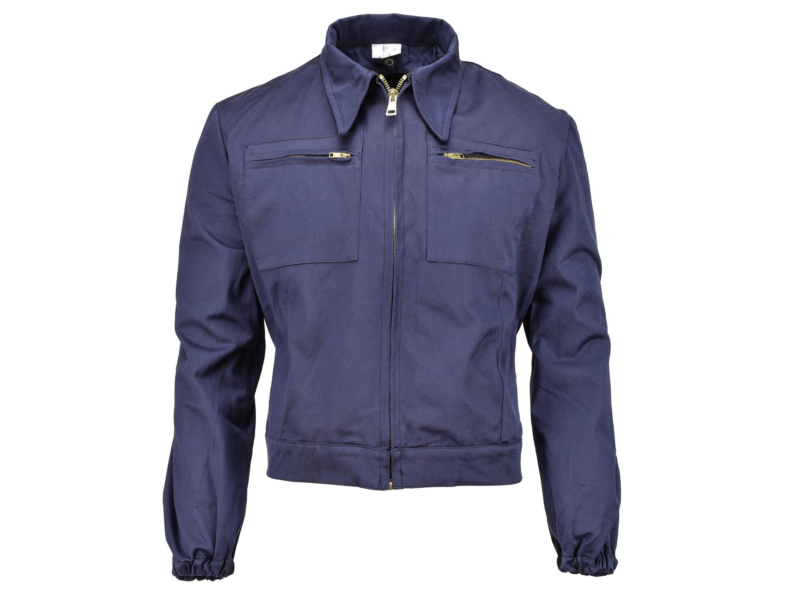 Original Genuine Italian Air Force Blue Work Jacket Military Faux Fur