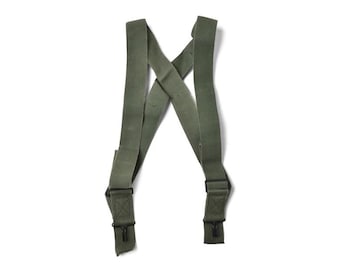 Original U.S. military suspenders M1950 pants braces shoulder harness olive NEW