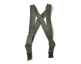 Original U.S. military suspenders M1950 pants braces shoulder harness olive NEW