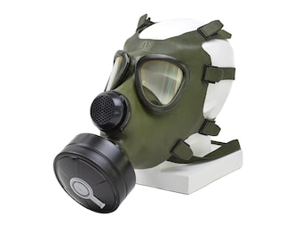 Romanian M74 gas mask full face NBC respirator vintage olive military surplus