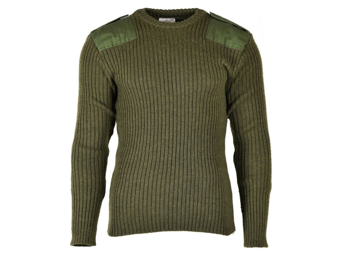 Original British Army Sweater Commando Green Olive Mens Pullover