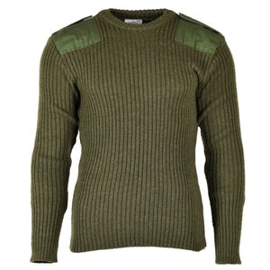 Original British army Sweater Commando Green Olive Mens pullover Wool men's Jumper