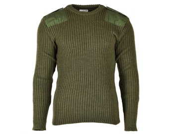 Original British army Sweater Commando Green Olive Mens pullover Wool men's Jumper