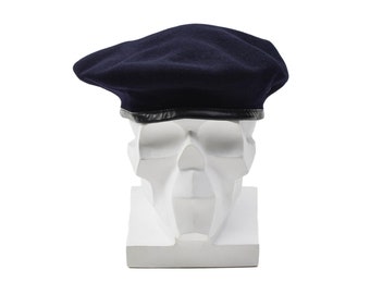 Original French Army dark blue wool beret command lightweight cap vintage NEW
