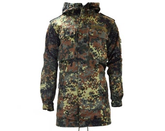 Originele Duitse legerveldjas parka militaire uitgave Flecktarn-gevecht met capuchon NIEUW