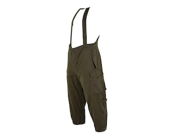Original Austrian army combat pants bib military olive OD overall w braces NEW
