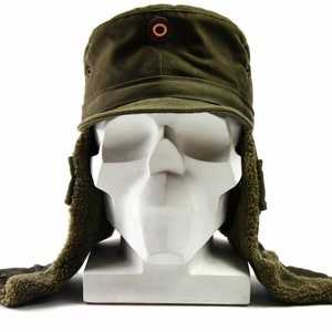 Genuine Austrian Army Military Winter Cap Olive O.D Insignia Badge hat NEW