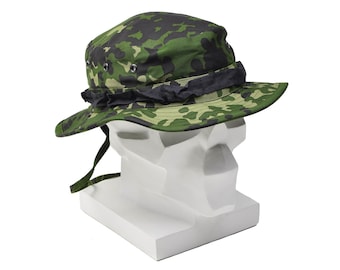 Original Danish Military M84 camo boonie hat summer tropical cap wide brim unused denmark military surplus issue NEW