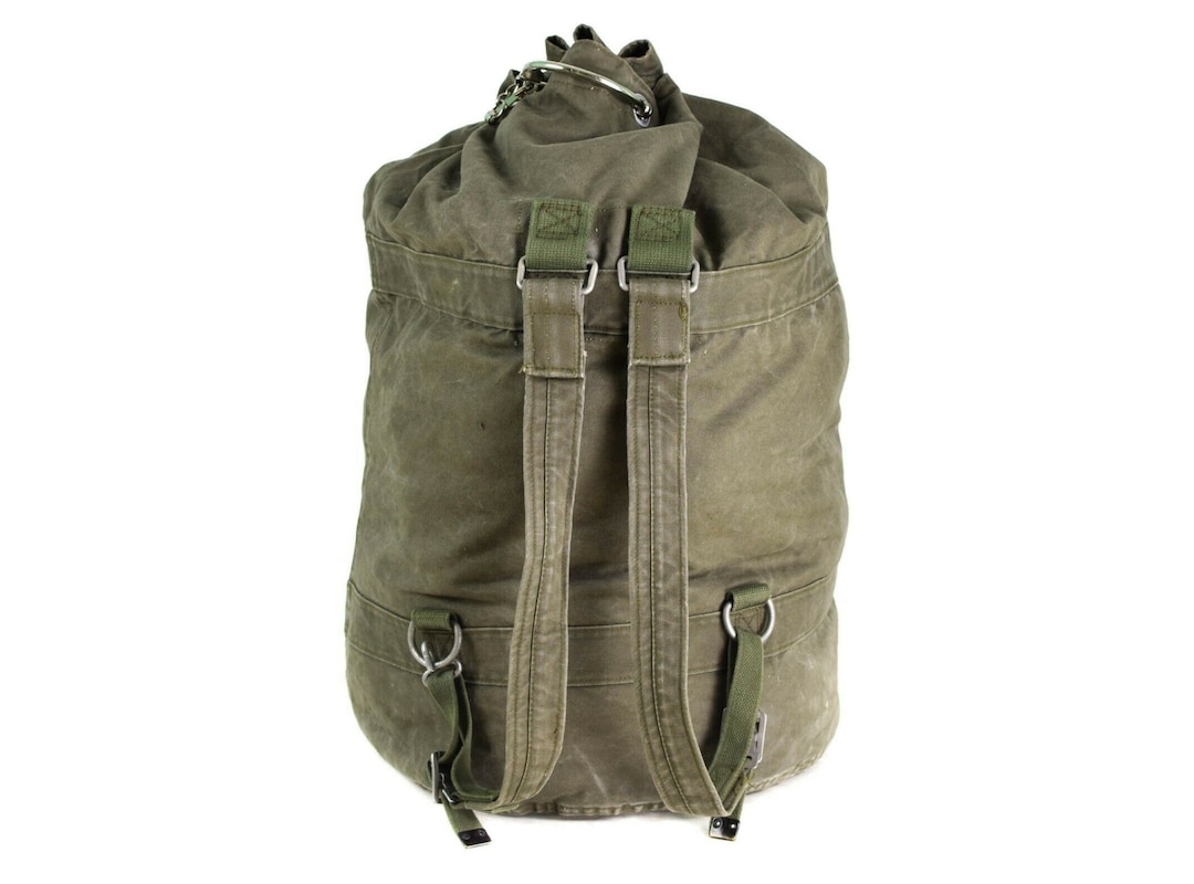 Zaino Vintage Autentica Borsa Da Viaggio Da Marinaio Dell'esercito