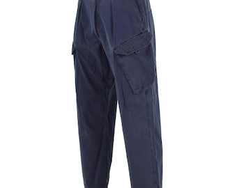 Original British Military Cargo Pants Royal Navy Work Trousers Blue Color