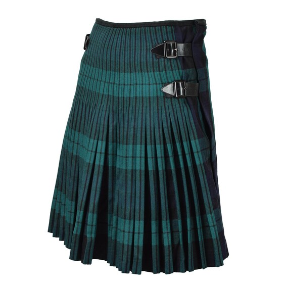 スコットランド製 GLENISLA KILTS チェックウールプリーツスカート