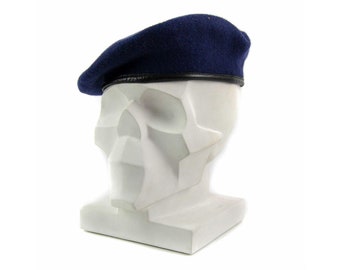 Genuine German army Marines dark blue beret hat Military command navy cap wool