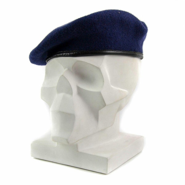 Véritable béret bleu foncé des Marines de l'armée allemande, casquette de commandement militaire en laine