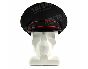 Genuine Italian Army peaked cap Military Police visor forage cap Black NEW