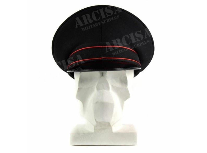 Genuine Italian Army peaked cap Military Police visor forage cap Black NEW image 1