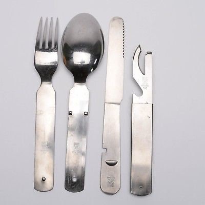 Set di posate originali dell'esercito tedesco. BW problema militare  utensili da cucina coltello cucchiaio forchetta kit -  Italia