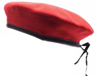 Genuine German army coral red beret Military hat command cap wool quality New