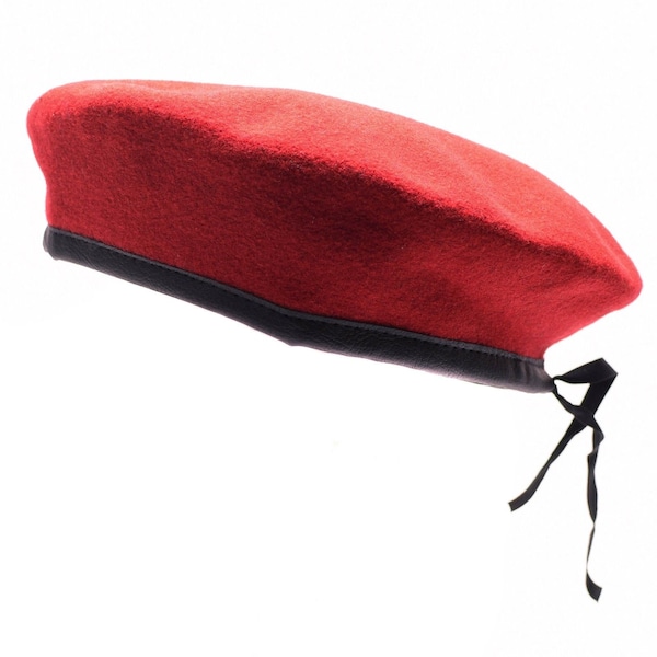 Genuine German army coral red beret Military hat command cap wool quality New