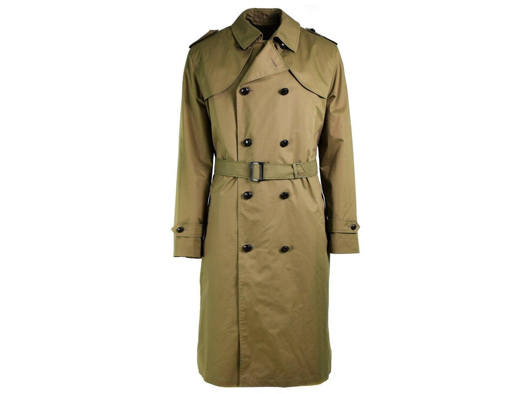 Genuine Dutch Army Coat Khaki Long Officer Trench Coat Without Lining ...