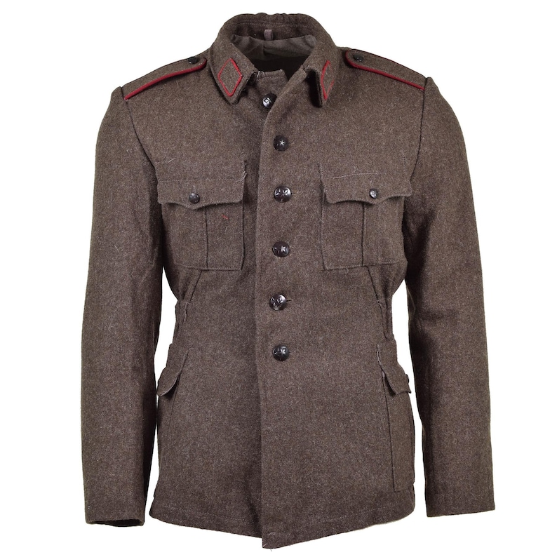 Genuine Bulgarian army wool jacket military-issue surplus uniform grey-brown image 2