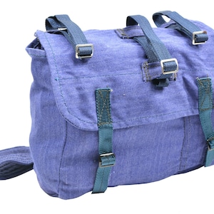 Genuine Romanian army bread bag military surplus Blue canvas haversack NEW
