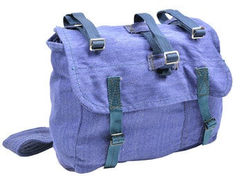 Genuine Romanian army bread bag military surplus Blue canvas haversack NEW