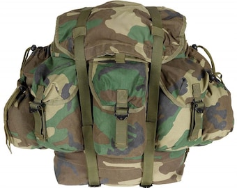 Original Turkish Army 40L Backpack Front Pockets Cordura Fabric Woodland Camo