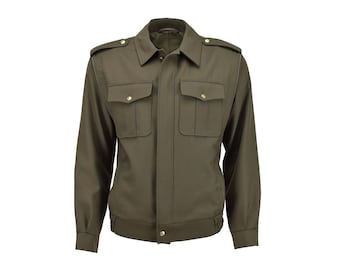 Original Czech Military blouson blouse jacket field troops casual army olive Vintage with golden buttons NEW