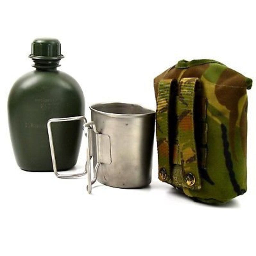 Original Dutch Army Canteen With Cup and Camo Cover Netherlands Etsy