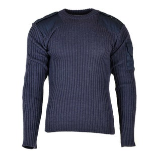 Original British army pullover Commando Jumper Blue Grey sweater Wool