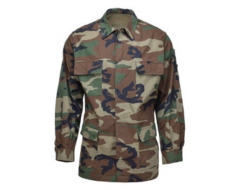 Genuine Turkish BDU combat jacket durable ripstop woodland camo military issue
