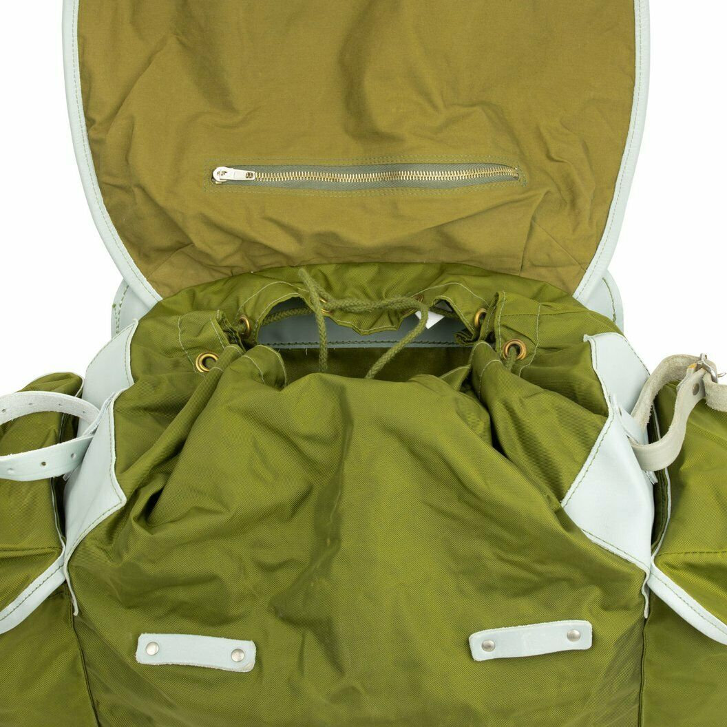 Genuine Norwegian Military Backpack with Frame army canvas leather rucksack Pack External frame