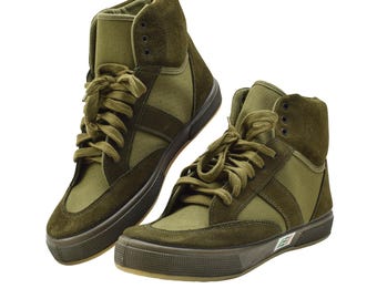 Original Italian Military High Top Gym Shoes Durable Design Training Olive