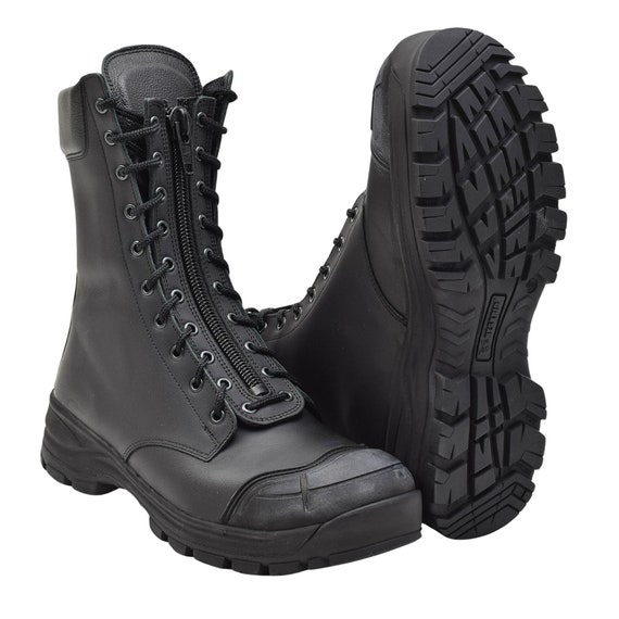 Original Dutch army tactical boots black leather … - image 4