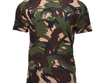 Original Dutch Military T Shirt Lightweight Short Sleeves Woodland Camouflage