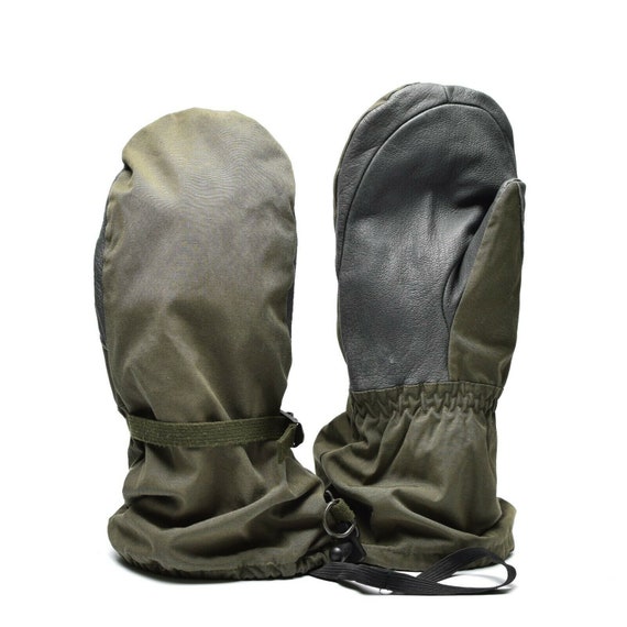 Gants mitaines militaire vert olive acrylique - Achat vente pas