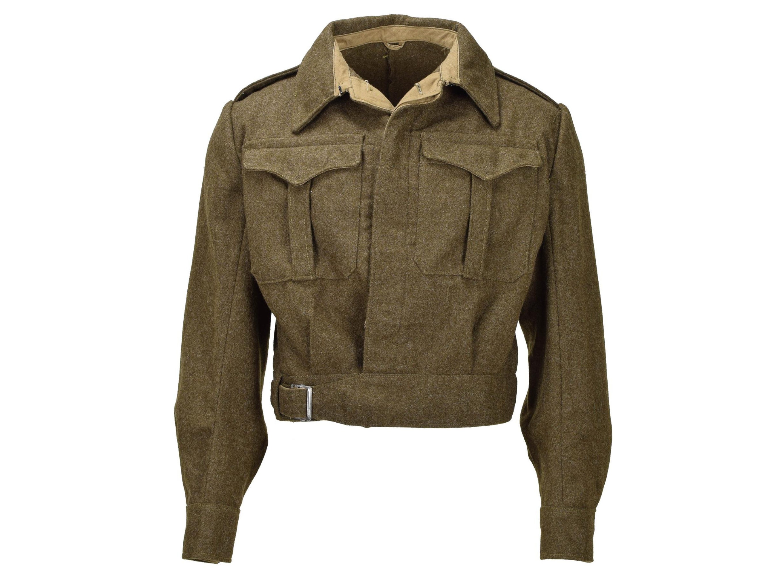 Original Greek Army Eisenhower Ike Jacket Olive Wool Vintage Field 