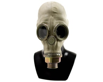 Polish gas mask MUA SzM-41M KF respiratory surplus face mask 1970's Halloween costume decor