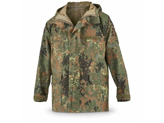 Giacca da campo originale dell'esercito tedesco GoreTex Flecktarn parka  impermeabile antipioggia surplus militare -  Italia