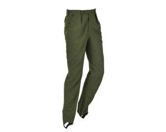 Original Swedish military formal pants green pleated front dress stirrup trousers NEW
