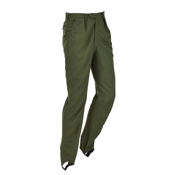 Original Swedish military formal pants green pleated front dress stirrup trousers NEW