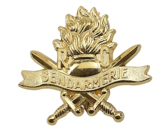 Genuine French military beret badge Gendarmerie gold button insignia NEW