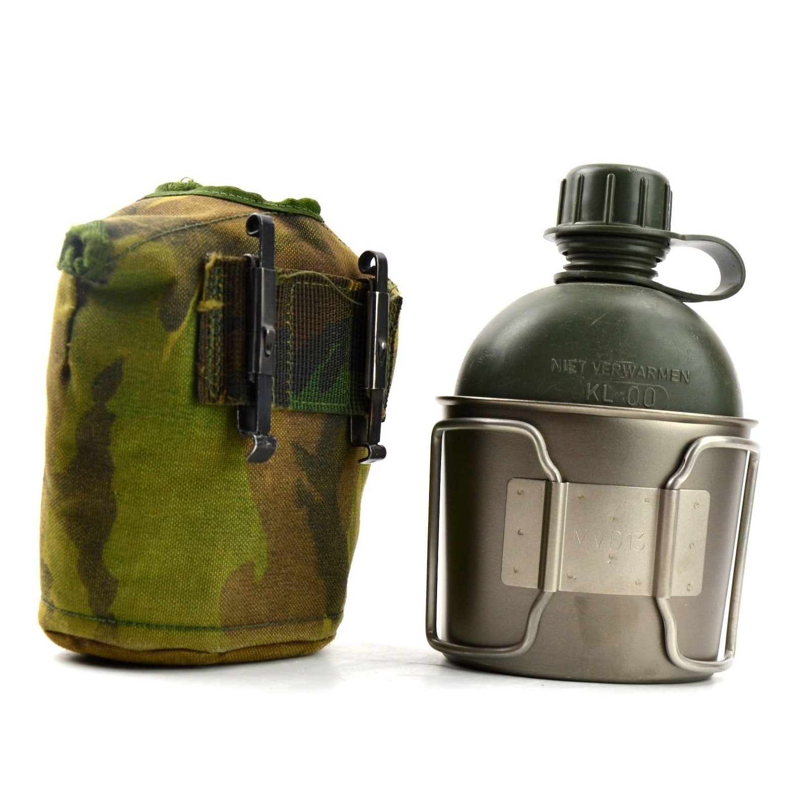 Genuine Netherlands Dutch Army Canteen With Cup and Cover Etsy