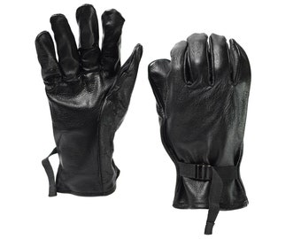 Original Belgian army Gloves tactical soldier leather gloves black military issue NEW