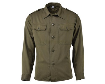 Original Austrian military olive long sleeve shirt dress casual lightweight NEW
