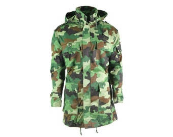 Original Serbian army field Jacket special forces woodland camo combat parka NEW